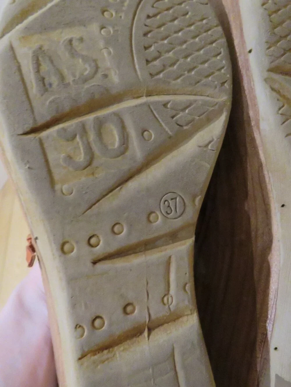 A.S. 98 Nicolls Leather Slip On Wedge Sandal Rust US 6.5/7 Boho Grunge Festival